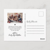 Modern Script Marine 5 Fotocollage Kerstmis Briefkaart (Achterkant)