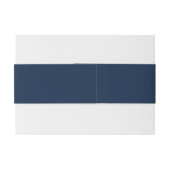 Modern Script Marine Blauw Bruiloft van Uitnodigingen Wikkel (Achterkant Voorbeeld)