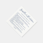 Modern Script Marine Blue Fun Facts Trouwservetten Servet (Hoek)