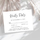 Modern Script Menu Keuze Bruiloft RSVP Kaart