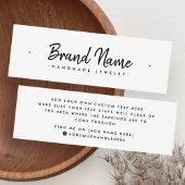 Modern script met minimale stuifte die weergavekaa mini visitekaartjes
