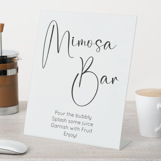 Modern Script Mimosa Bar Reclamebord Met Voetstuk (Insitu)