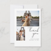 Modern Script Minimal Destination Photo Wedding Bedankkaart (Voorkant)