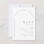 Modern Script Minimalist Photo Arch Wedding RSVP Kaartje (Voorkant)