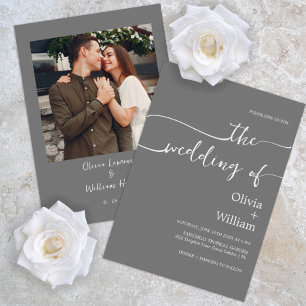 Modern Script minimalist Weddenschap Kaart