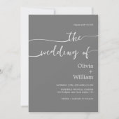 Modern Script minimalist Weddenschap Kaart (Voorkant)