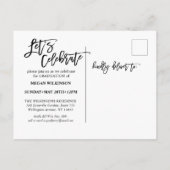 Modern script minimalistisch Afstuderen volledige  Uitnodiging Briefkaart (Achterkant)