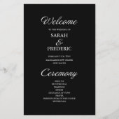 Modern Script minimalistisch zwart huwelijksprogra (Voorkant)