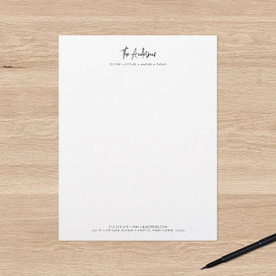 Modern Script minimalistische gepersonaliseerde fa Briefhoofd