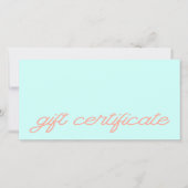 Modern Script Mint Cadeaubon (Voorkant)