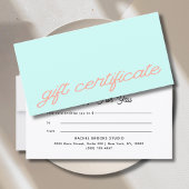 Modern Script Mint Cadeaubon
