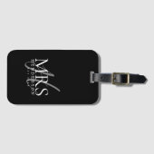 Modern Script Monogram Newlyweds Travel Bagagelabel (Voorkant (horizontaal))