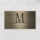 Modern Script Monogram Sepia Visitekaartje (Voorkant)