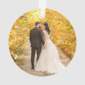 Modern Script Mr. & Mrs Wedding Foto Ornament (achterkant)