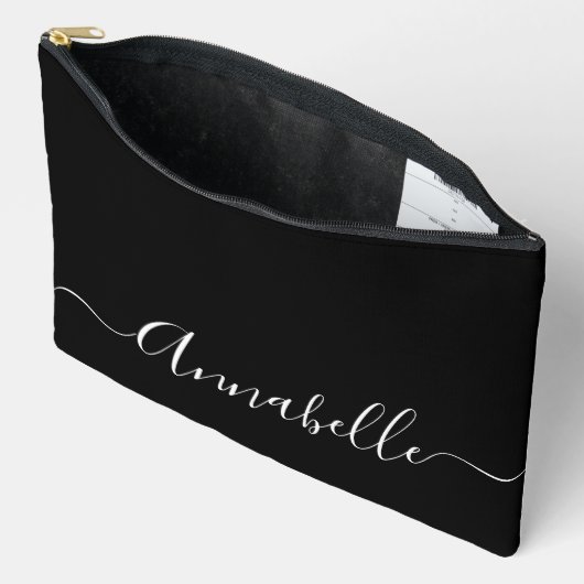 Modern Script naam girly zwart Etui (Open)