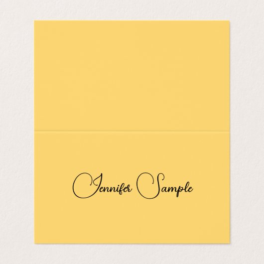 Modern Script Naam Sjabloon Faux Gold Gevouwen Visitekaartjes (Buitenkant ongevouwen)