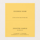 Modern Script Naam Sjabloon Faux Gold Gevouwen Visitekaartjes (Binnenkant ongevouwen)