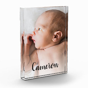 Modern Script Name Baby Vertical Photo Fotoblokken
