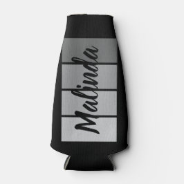 Modern Script Name Design – Zwart minimalistisch Flesjeskoeler