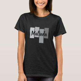 Modern Script Name Design – Zwart minimalistisch T-shirt