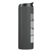 Modern Script Name Design – Zwart minimalistisch Thermosbeker (Gedraaid links)