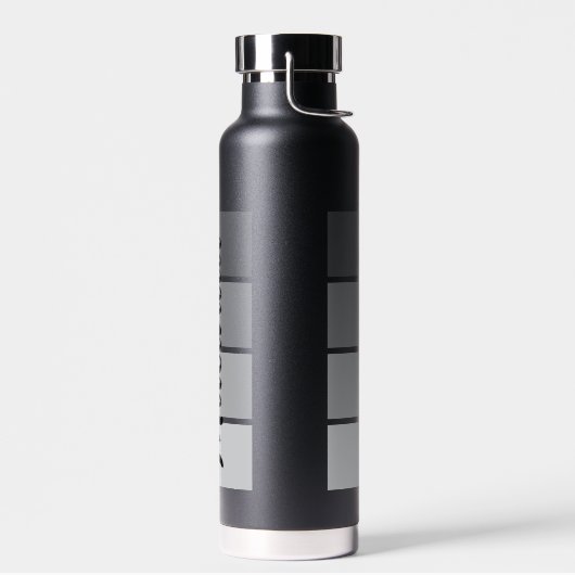 Modern Script Name Design – Zwart minimalistisch Waterfles (Links)