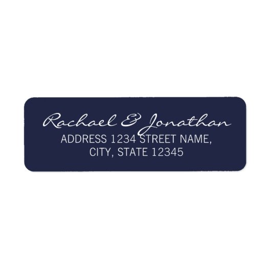 Modern Script Nautical Navy Blue Wedding Etiket (Voorkant)