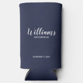 Modern Script Navy Blue Personalized Groomsmen (Voorkant)
