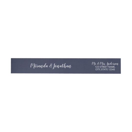 Modern Script Navy Blue Wedding (Individueel)