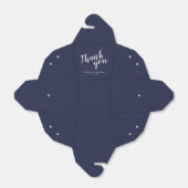 Modern Script Navy Blue Wedding Bedankdoosjes (Uitgevouwen)