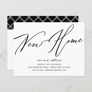 Modern Script New Home Moving Announca Briefkaart