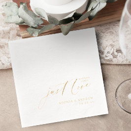 Modern Script Nothing Fancy Just Love Wedding Folie Servetten