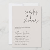 Modern Script Off-White Couple Vrijgezellenfeest Kaart (Voorkant)