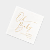 Modern script Oh Baby shower Folie Servetten (Links)