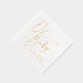 Modern script Oh Baby shower Folie Servetten (Rechts)