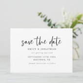 Modern script om het even welk kleurhuwelijk save the date (Staand voorkant)