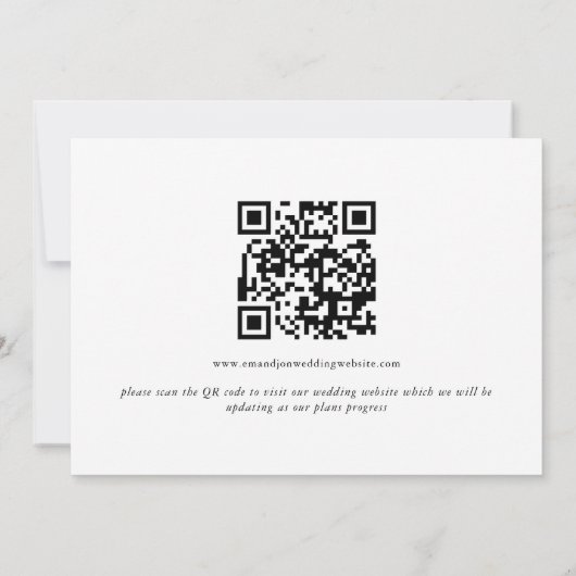 Modern script om het even welk kleurhuwelijk save the date (Achterkant)