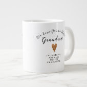 Modern Script Oma Roos Goud Hart w Namen Extra Grote Beker (Voorkant rechts)