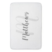 Modern script - op maat gemaakt monogram & naam va badmat (Voorkant Verticaal)