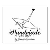 Modern Script Origami Handmade Business, Groot Rubberstempel (Afrduk)