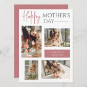Modern Script Overlay 4 foto Happy Mothers Day (Voorkant / Achterkant)