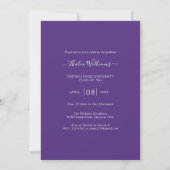 Modern Script Paars Photo Afstuderen Kaart (Achterkant)