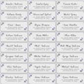Modern Script Paarse Bloemen Gast Adresetiketten Sticker (Voorkant)