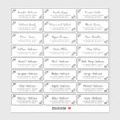 Modern Script Paarse Bloemen Gast Adresetiketten Sticker (Vel)