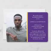 Modern Script Paarse en Gold 4 Photo Afstuderen Aankondiging (Achterkant)