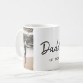 Modern Script papa Est. Vaderdag Foto Koffiemok (Voorkant links)