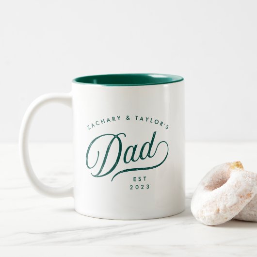Modern Script Papa Mok Vaderdag Aangepaste tekst (Met donut)