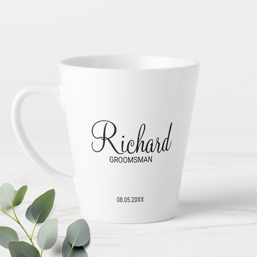 Modern Script Personalized Groomsman Coffee Mok