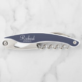 Modern Script Personalized Groomsman Waiter's Cork Kurkentrekker (Voorkant)