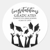 Modern Script Pet Toss White Afstuderen Ronde Sticker (Voorkant)